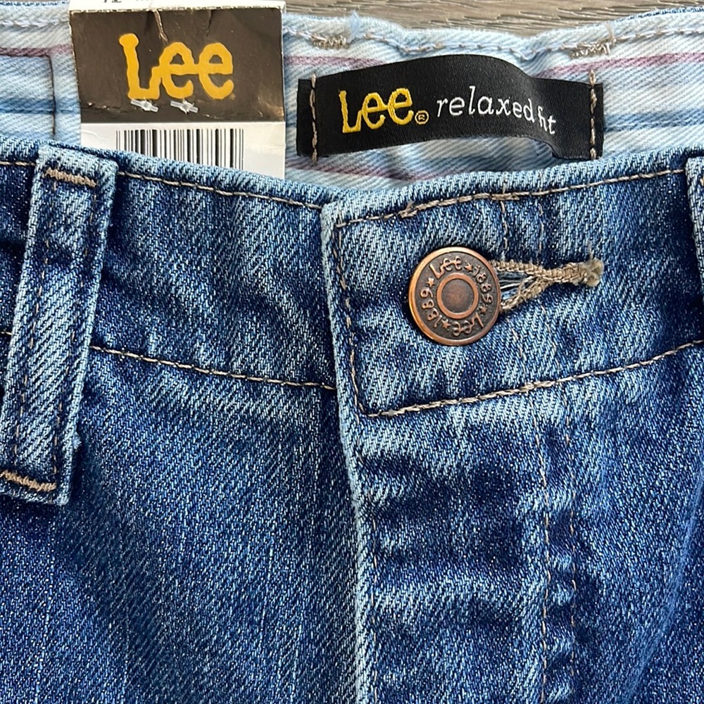 Lee Relaxed Fit Tapered Leg Mid Rise Stretch Waist Pepper Stone W 12 Medium - Picture 6 of 7